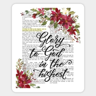 Glory to God in the Highest, Christmas Bible Verse Sticker